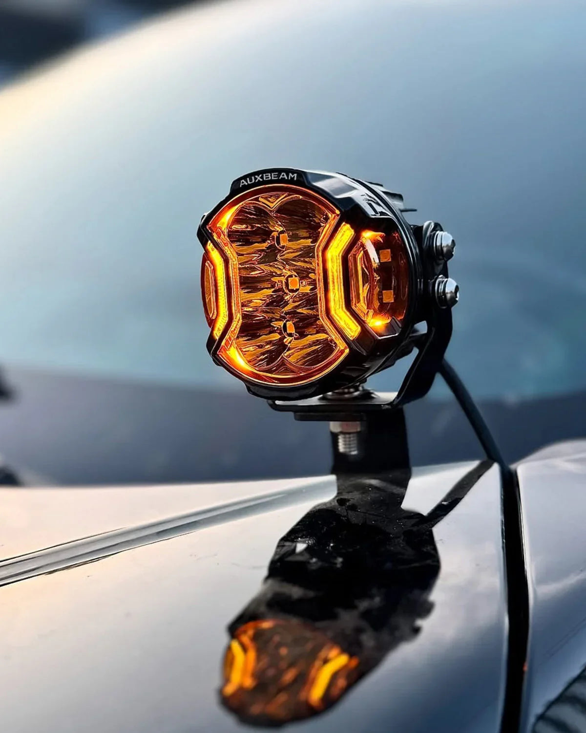 Auxbeam V-ULTRA 3" 108W Side Shooter LED Pod Lights – Amber with Amber DRL (Pair)