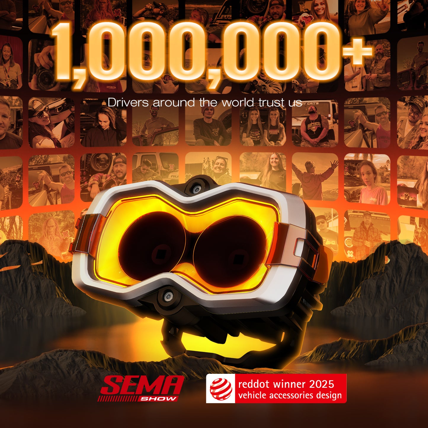 Novsight HALO Pro Series 4.5" LED Pod Lights with Dynamic DRL Modes - Flood Beam