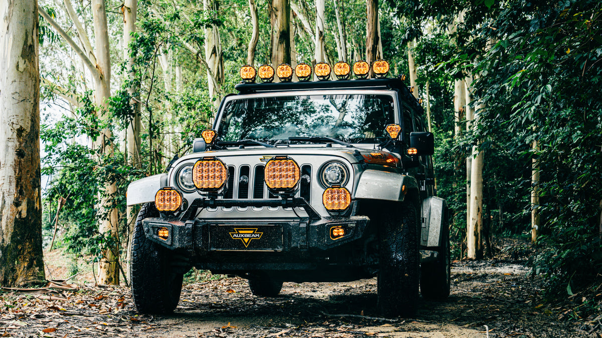 Auxbeam MASTER-T 5" Combo Beam Off-Road LED Lights with Dynamic Start-Up Amber Backlight (Pair)