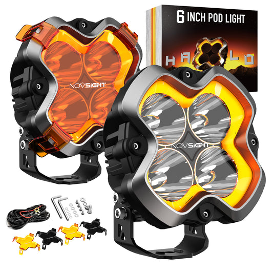 HALO Pro Series 6" LED Pod Lights with Dynamic DRL Modes