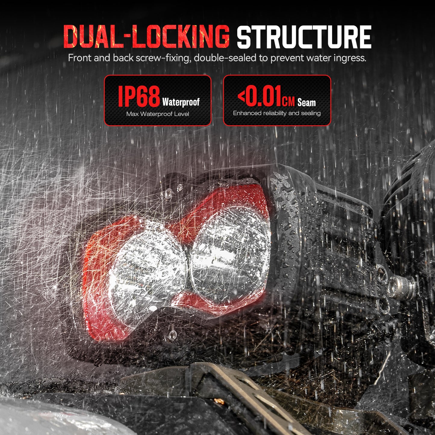 HALO SE Series 4.5-inch LED Pod Lights with Red and White DRL