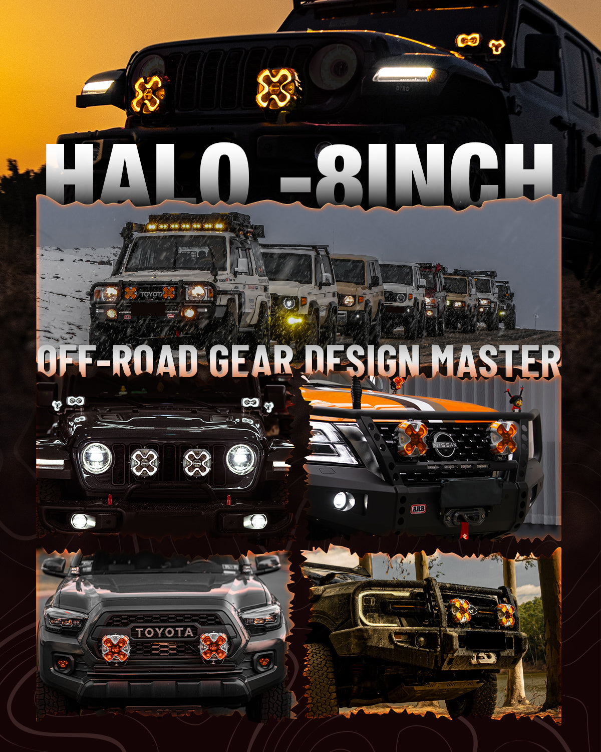 NOVSIGHT HALO Pro Series 8" LED Pod Lights | 220W (PCS) | Dual Color DRL | Superior Off-Road Visibility | Pre Sale