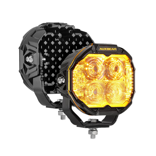 Auxbeam MASTER-T 5" Combo Beam Off-Road LED Lights with Dynamic Start-Up Amber Backlight (Pair)