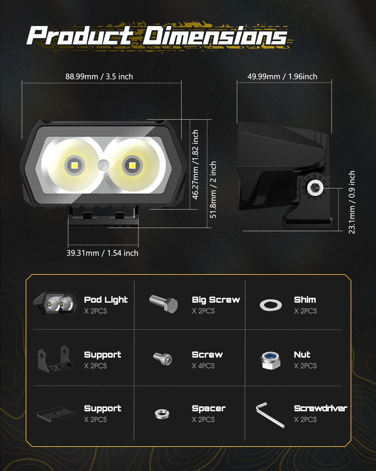 Rock Series | 3.5-inch LED Pod Lights | Spot Beam