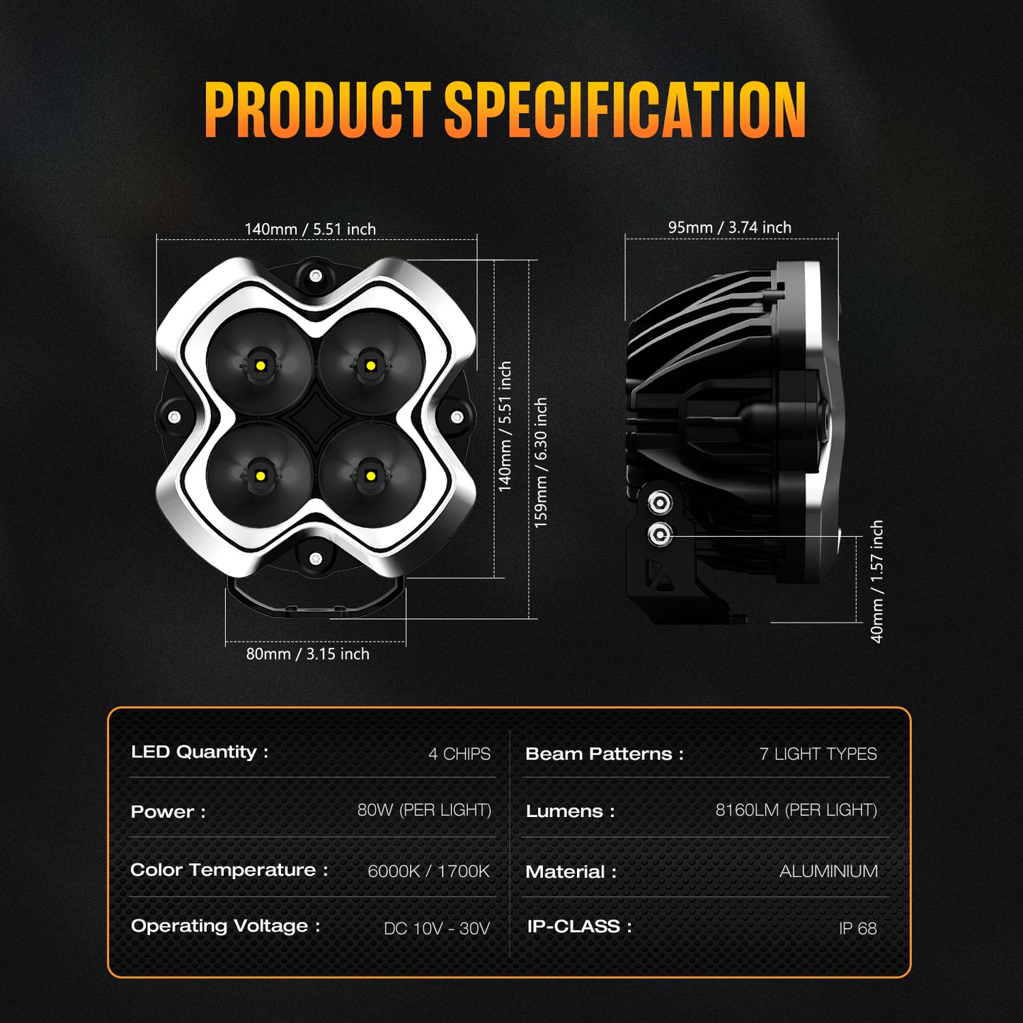 HALO Pro Series 6" LED Pod Lights with Dynamic DRL Modes
