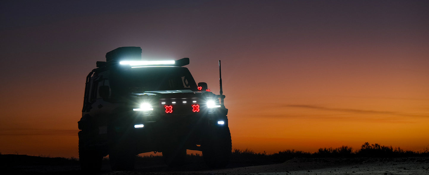 HALO SE Series 4.5-inch LED Pod Lights with Red and White DRL