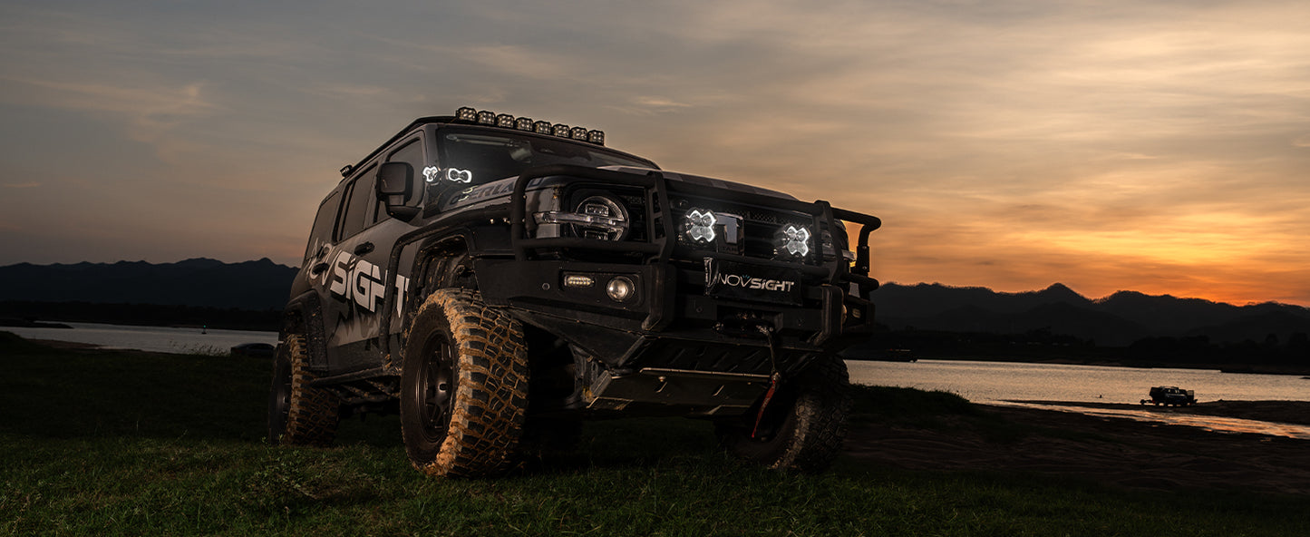 HALO SE Series 4.5-inch LED Pod Lights with Red and White DRL