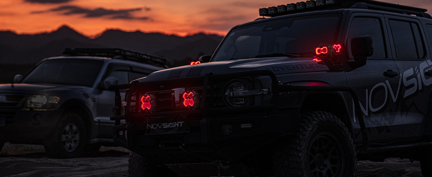 HALO SE Series 3-inch LED Pod Lights with Red and White DRL