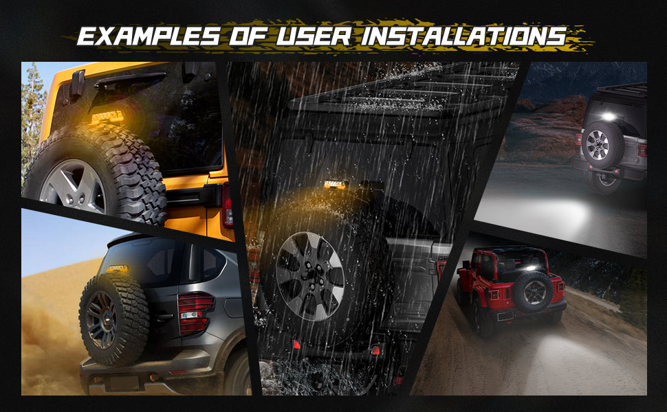 6 Inch LED Integrated Reverse and Brake Light Bar Flood Beam Yellow White