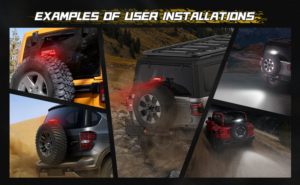 6 Inch LED Integrated Reverse and Brake Light Bar Flood Beam Red White