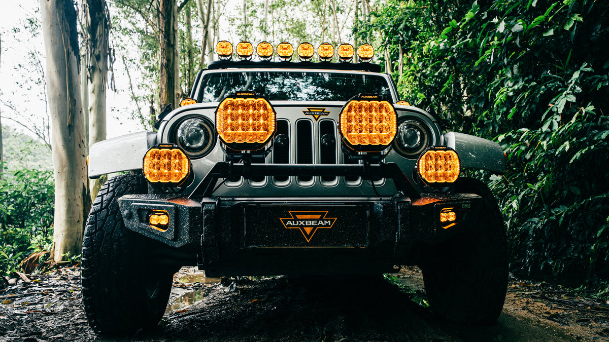 Auxbeam MASTER-T 3" Spot Beam Off-Road LED Lights with Amber Backlight (Pair)