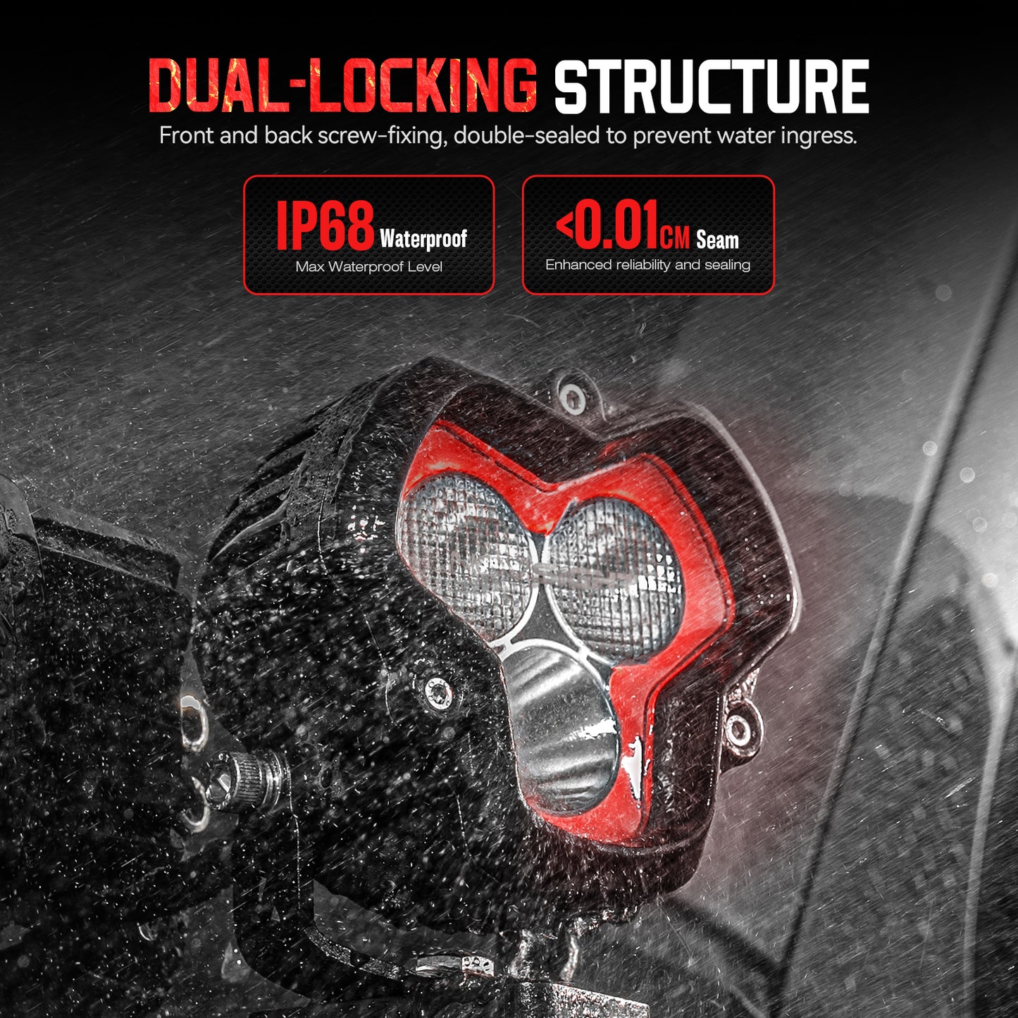 HALO SE Series 3-inch LED Pod Lights with Red and White DRL