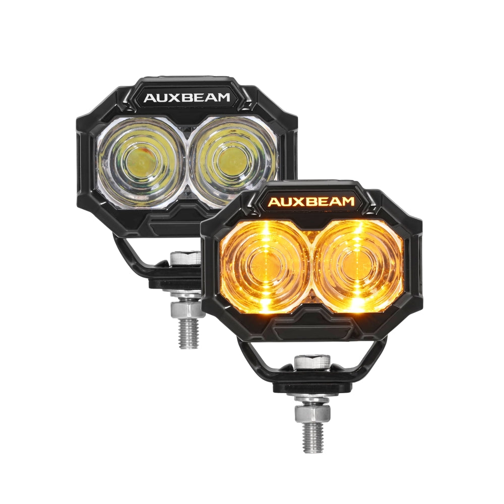 Auxbeam MASTER-T 3" Spot Beam Off-Road LED Lights with Amber Backlight (Pair)